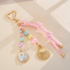 Colorful Beaded Seashell Charm Keychain – jewelry (view 1)