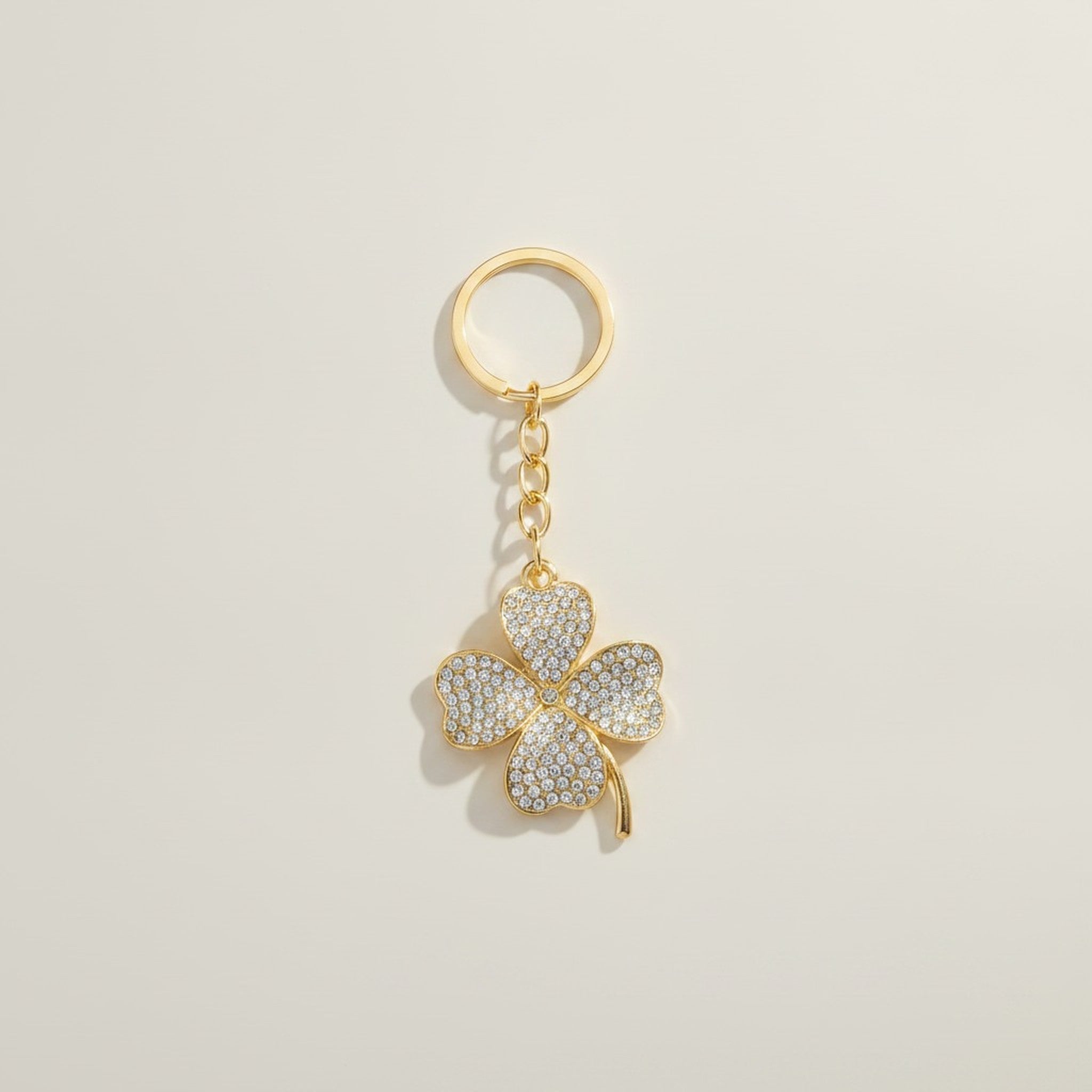 Sparkling Four Leaf Clover Crystal Keychain – jewelry (view 1)