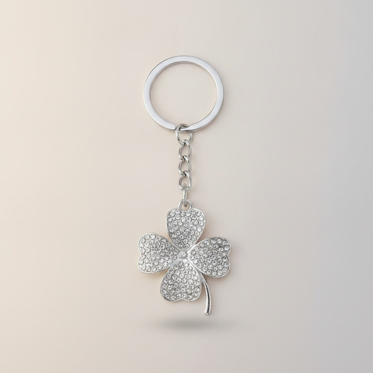 Sparkling Four Leaf Clover Crystal Keychain – jewelry (view 3)