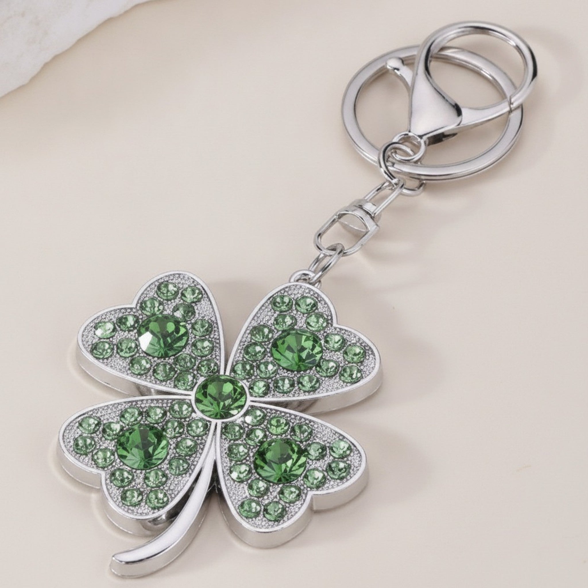 Sparkling Clover Crystal Keychain Accessory – jewelry (view 1)