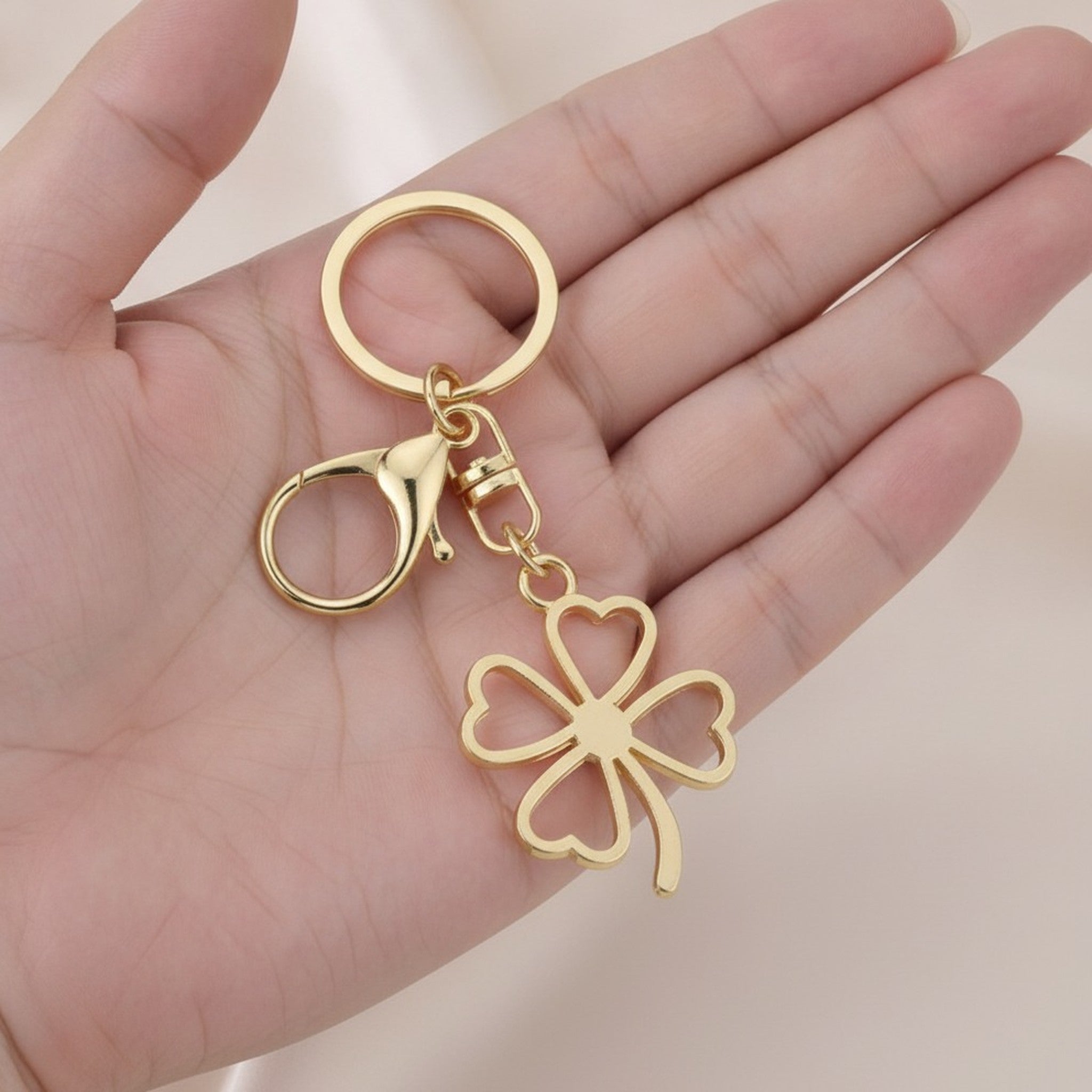 Four Leaf Clover Charm Keychain – apparel accessories (view 4)