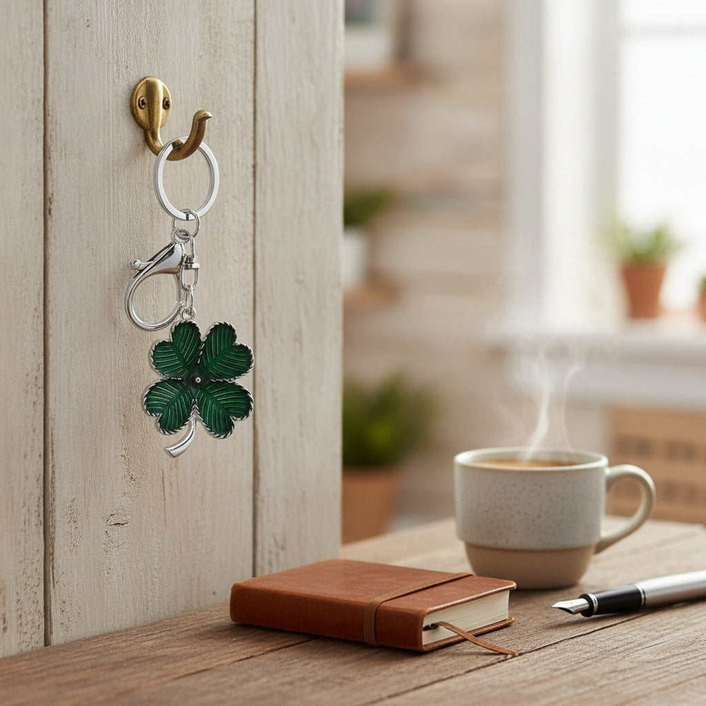 Lucky Four Leaf Clover Keychain – novelty & toys (view 2)
