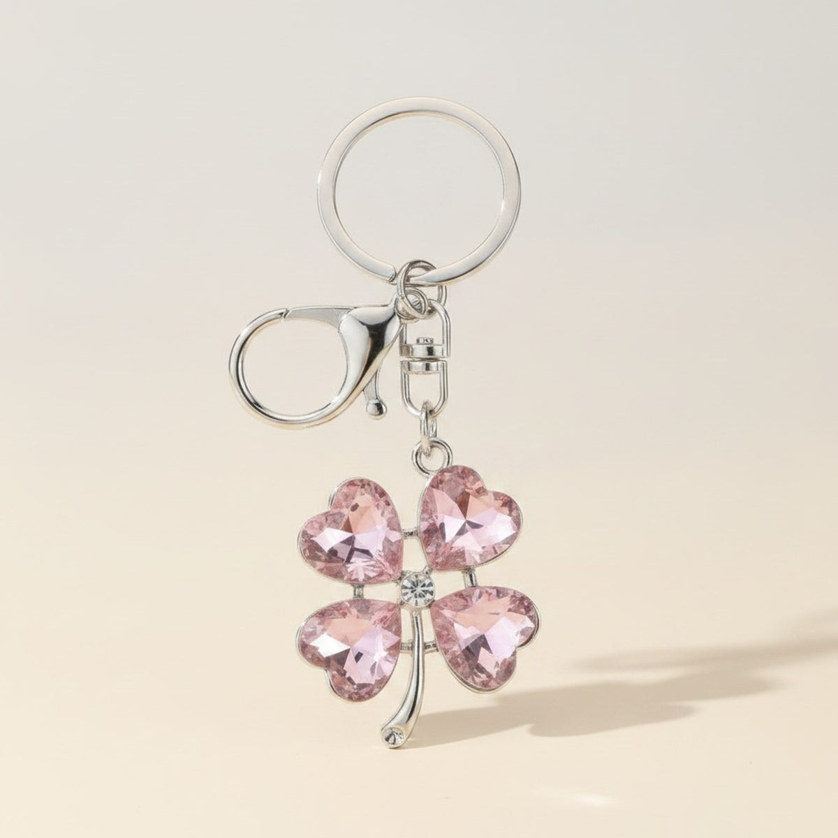 Sparkling Four Leaf Clover Heart Keychain – apparel accessories (view 2)