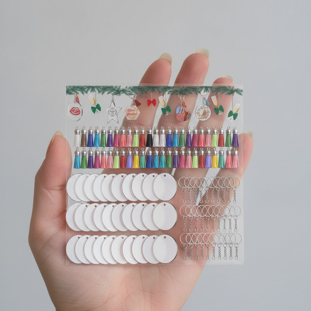 Acrylic Keychain Blanks Tassels Rings Set – apparel accessories (view 6)