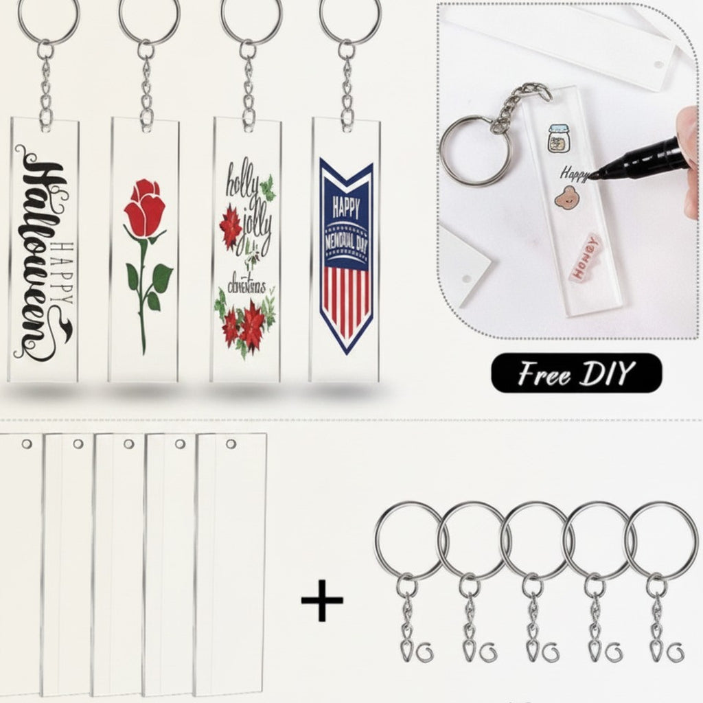 48 Pieces Blank Acrylic Keychain DIY Kit – novelty & toys (view 1)