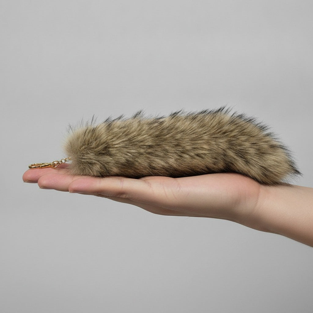 Fluffy Faux Fur Animal Tail Keychain Charm – apparel accessories (view 6)