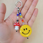 Retro Beaded Mushroom Smiley Face Keychain – apparel accessories (view 3)