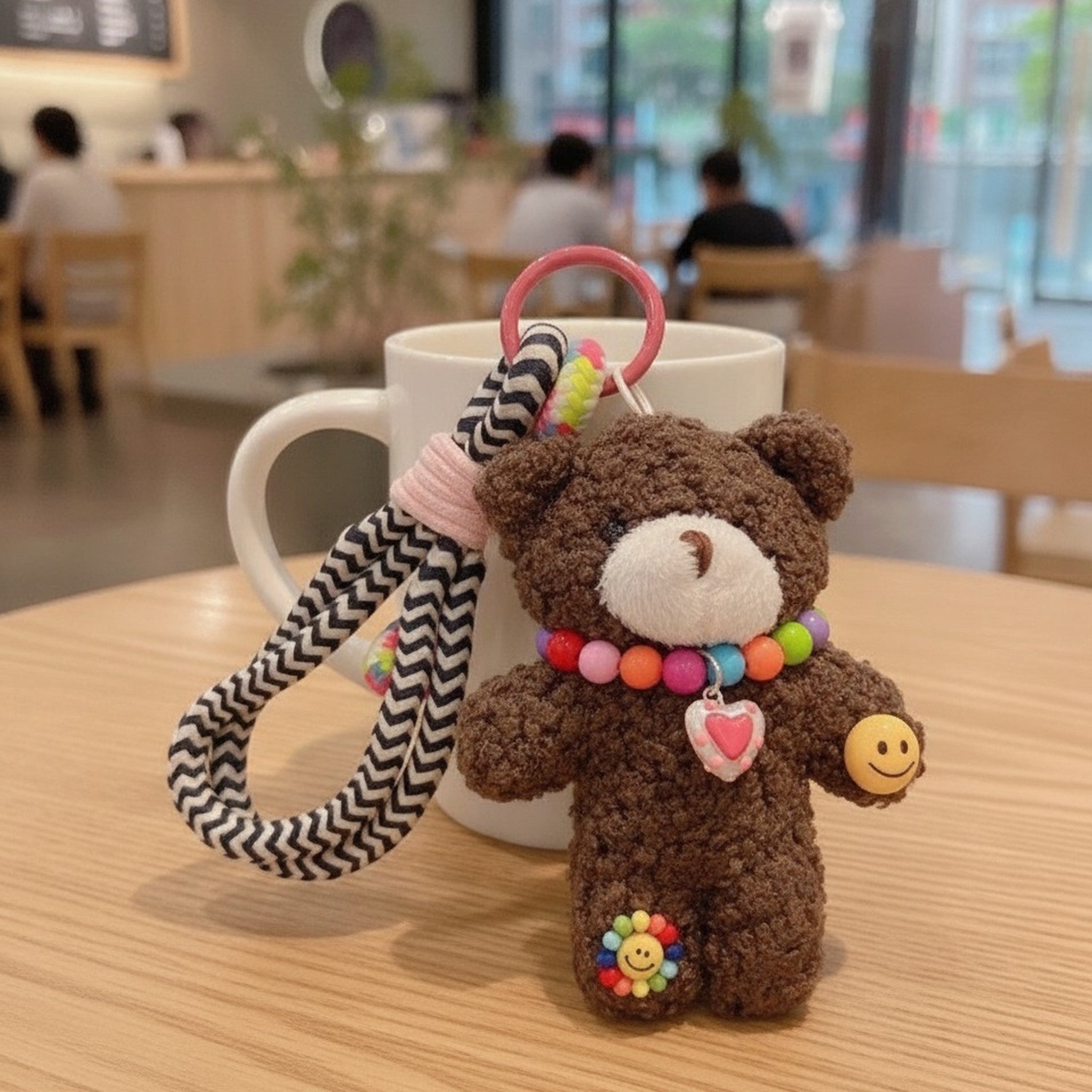 Cute Plush Bear Charm Keychain – novelty & toys (view 4)