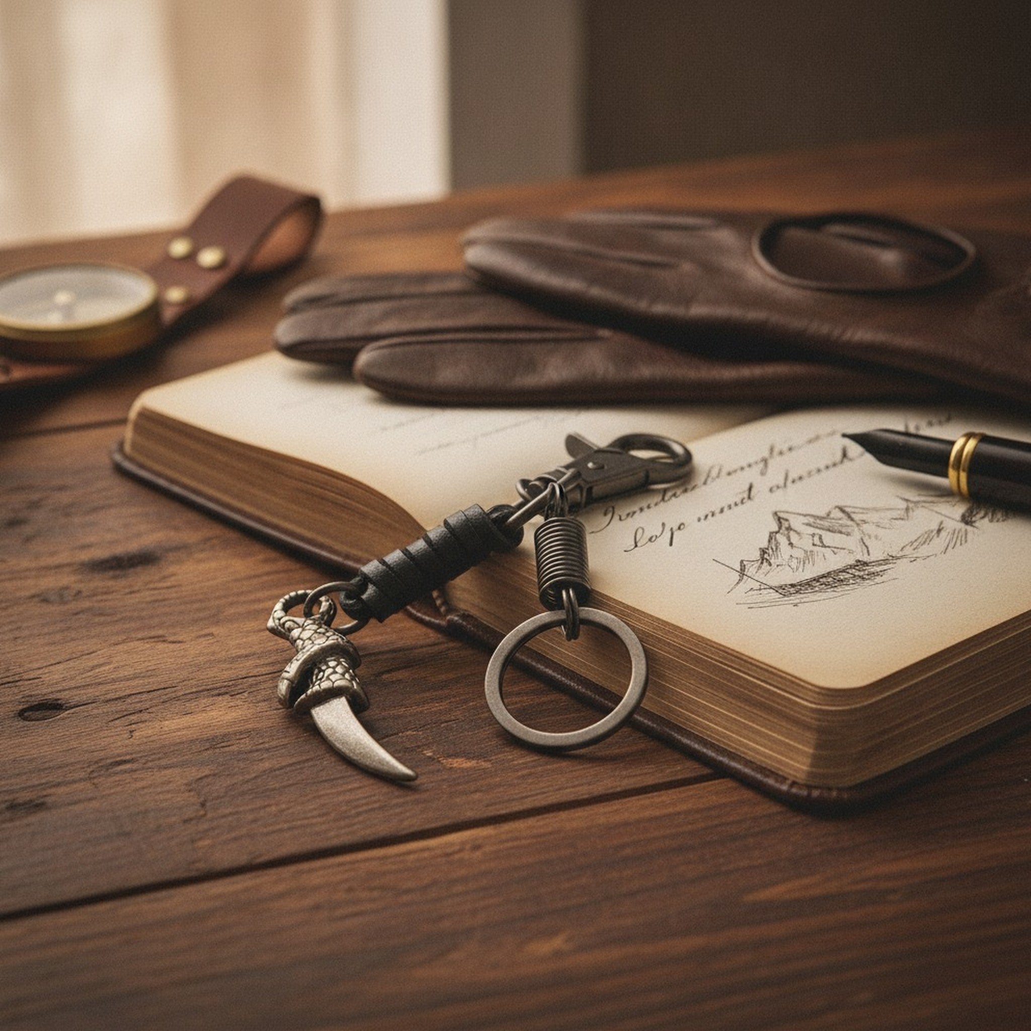 Dragon Claw Leather Wrapped Keychain – apparel accessories (view 3)