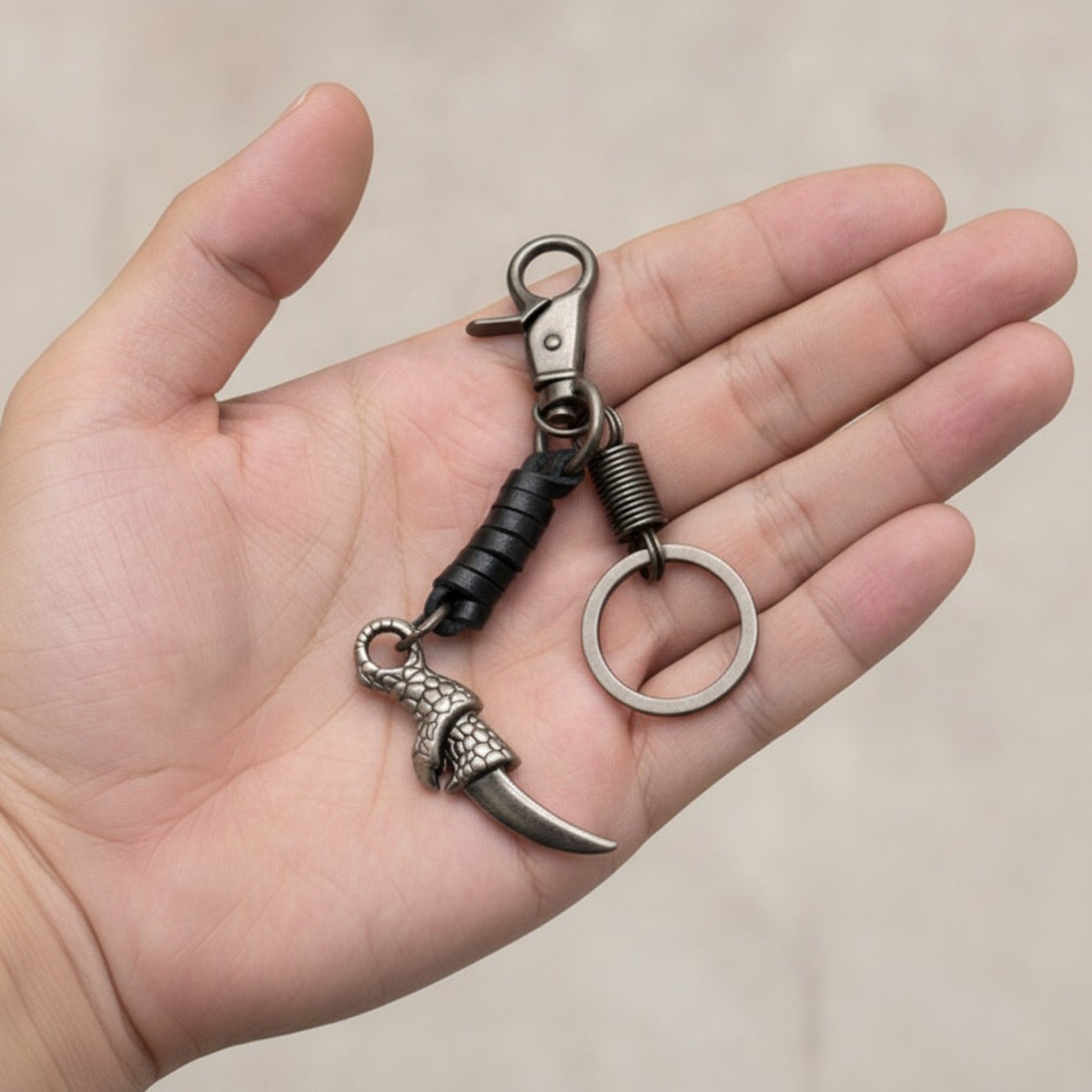 Dragon Claw Leather Wrapped Keychain – apparel accessories (view 4)
