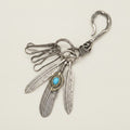 Western Style Feather Turquoise Keychain – jewelry (view 1)