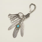 Western Style Feather Turquoise Keychain – jewelry (view 1)
