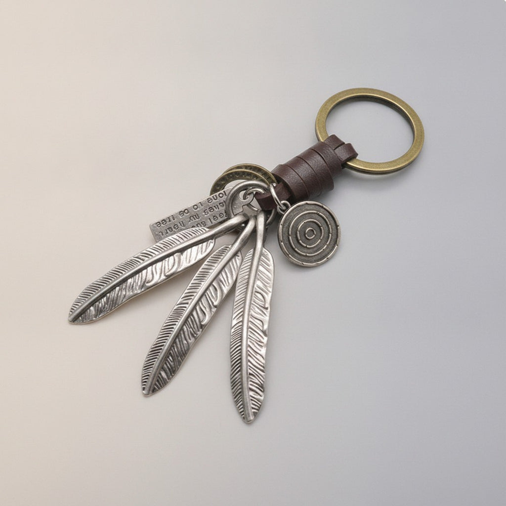 Bohemian Feather Leather Strap Keychain – apparel accessories (view 2)
