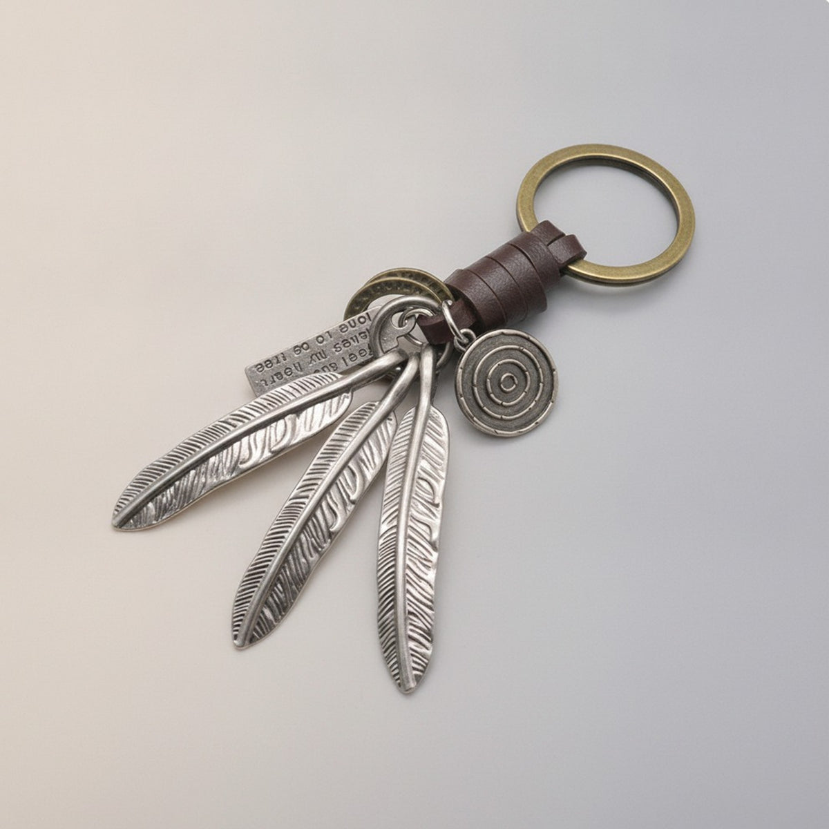 Bohemian Feather Leather Strap Keychain – apparel accessories (view 2)