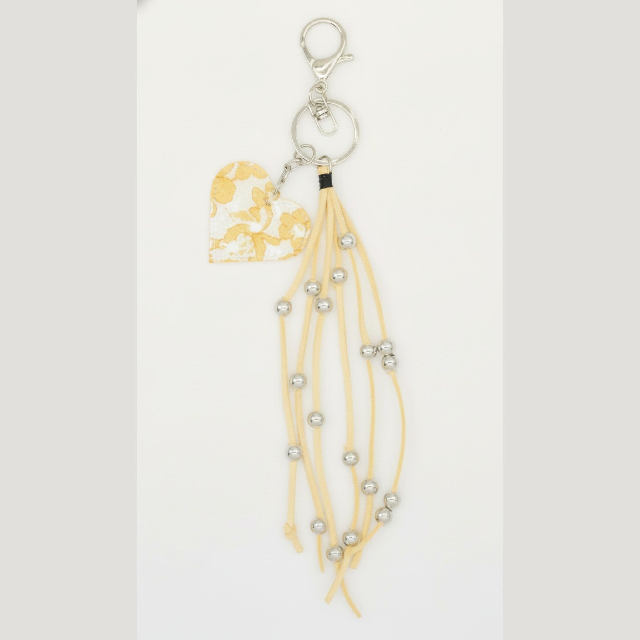 Floral Heart Beaded Tassel Keychain – apparel accessories (view 2)