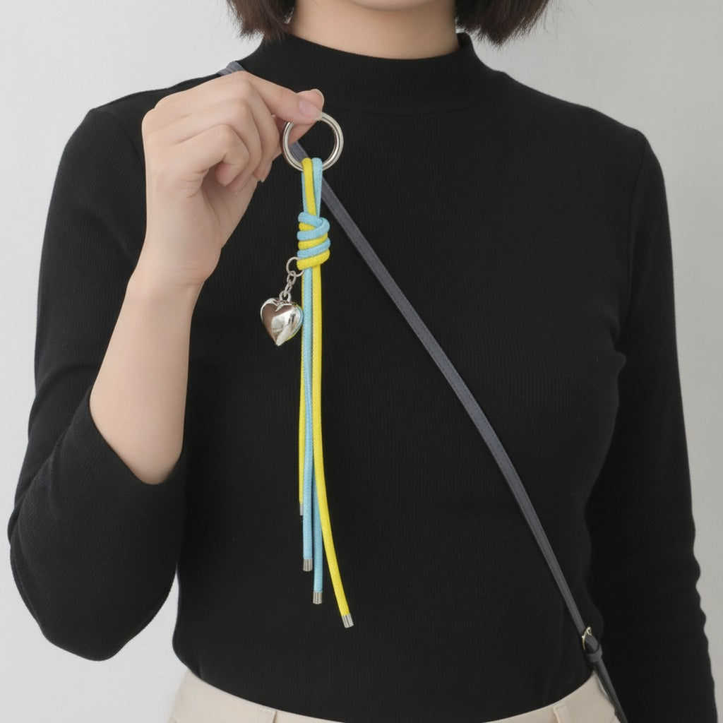 Cord Heart Charm Keychain – bags & wallets (view 4)