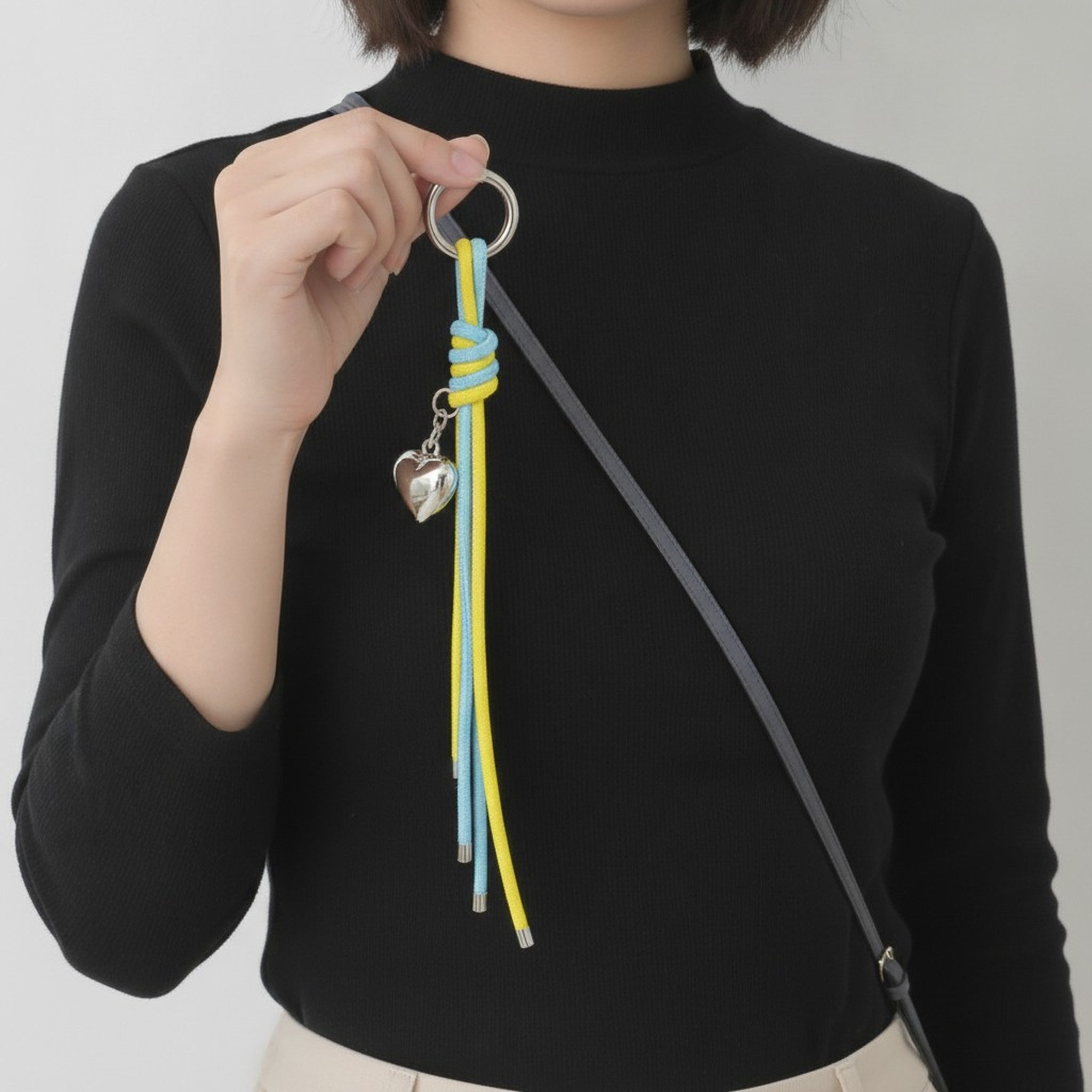 Cord Heart Charm Keychain – bags & wallets (view 4)