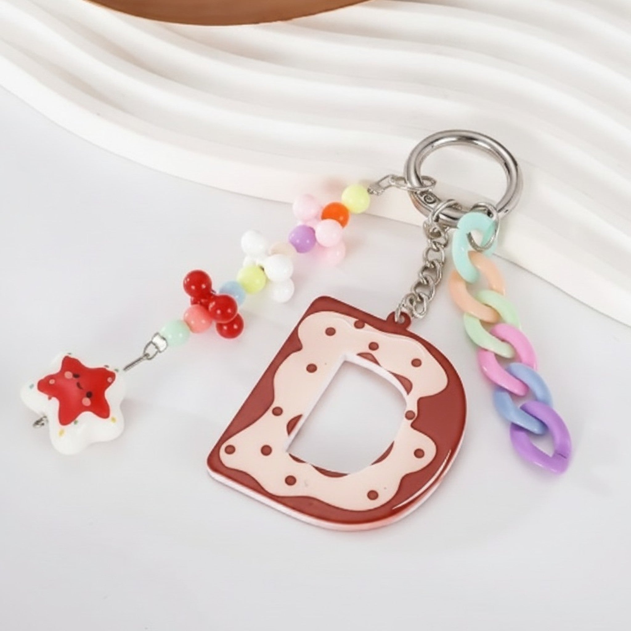 Donut Letter Chain Charm Keychain – novelty & toys (view 2)