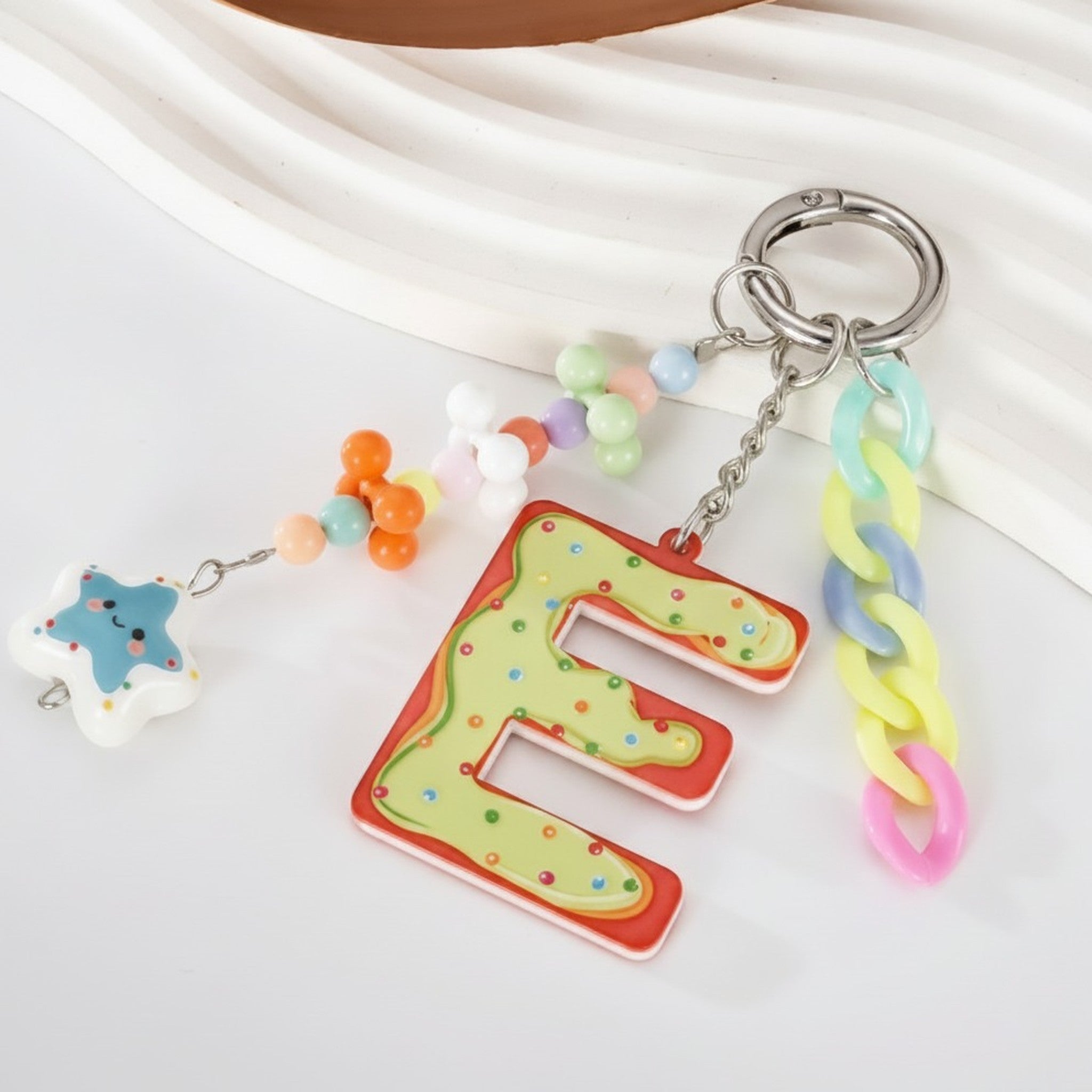 Donut Letter Chain Charm Keychain – novelty & toys (view 3)