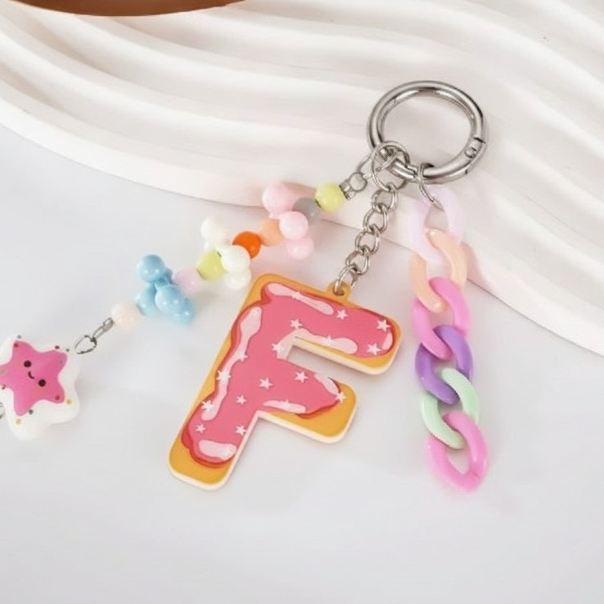 Donut Letter Chain Charm Keychain – novelty & toys (view 4)