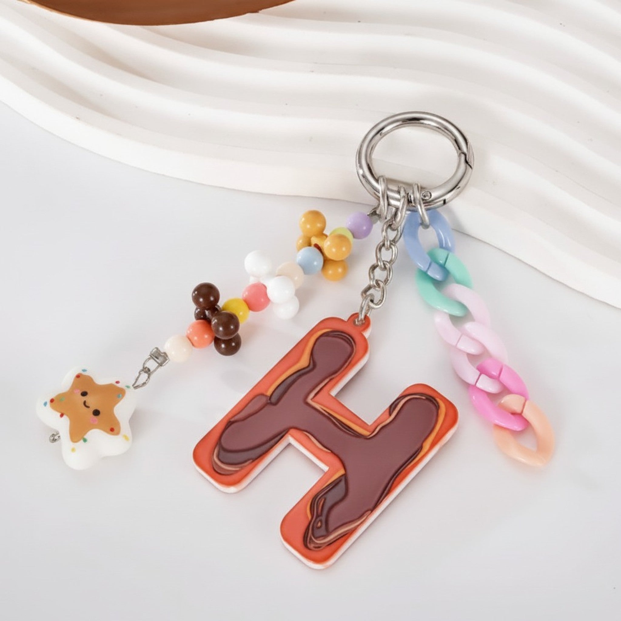 Donut Letter Chain Charm Keychain – novelty & toys (view 5)