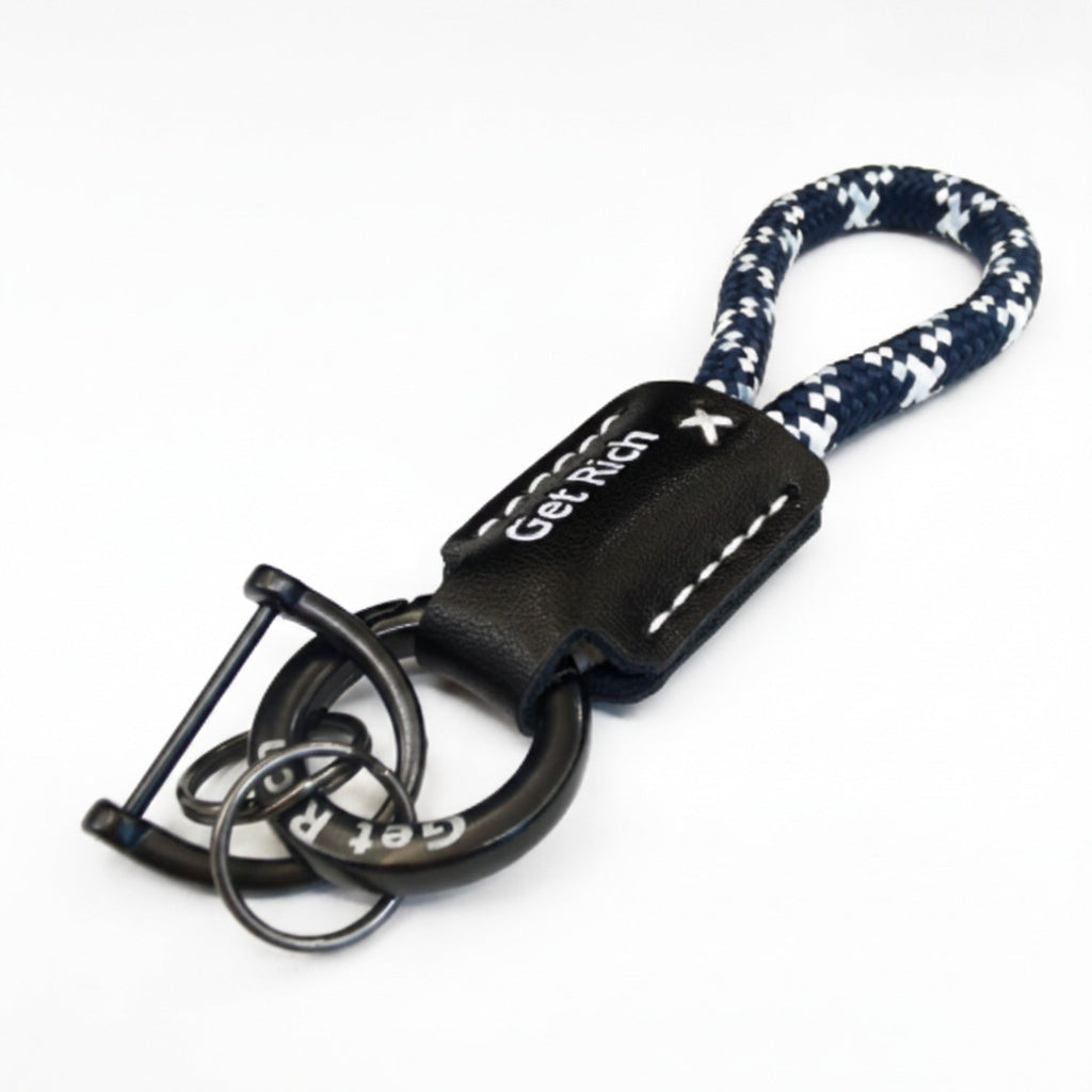 Get Rich Braided Rope Keychain - Navy Rope