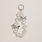 Ice Crystal Beaded Phone Strap with Bows – tech (view 1)