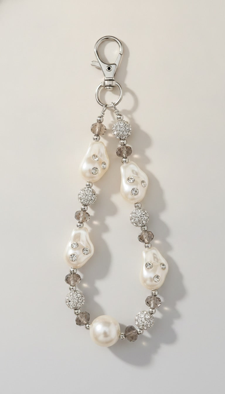 Pearl Crystal Bow Charm Keychain – jewelry (view 2)