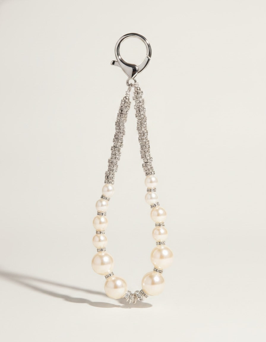 Pearl Crystal Bow Charm Keychain – jewelry (view 3)