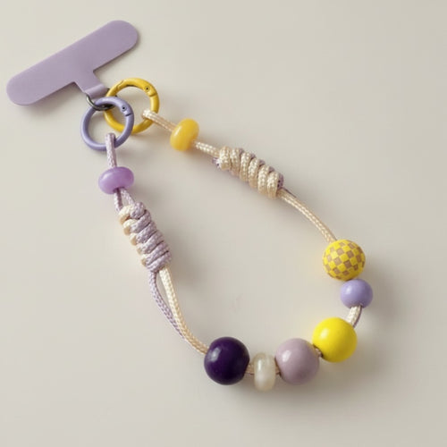 Beaded Checkered Braided Phone Charm – tech (view 1)