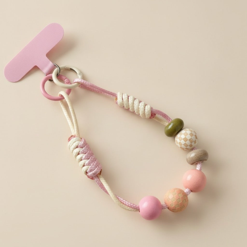 Beaded Checkered Braided Phone Charm – tech (view 2)
