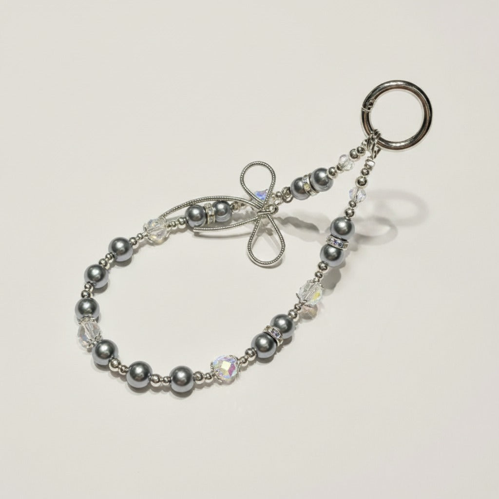 Chic Pearl & Crystal Phone Charm Strap – tech (view 1)