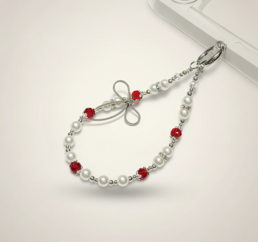 Chic Pearl & Crystal Phone Charm Strap – tech (view 2)