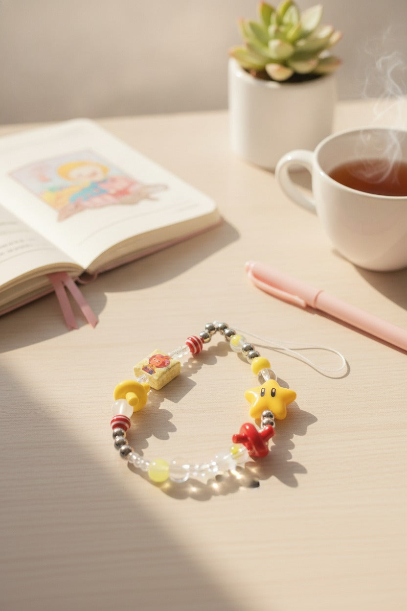 Vibrant 3D Beaded Phone Charm – tech (view 2)