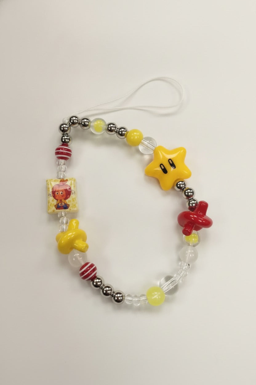 Vibrant 3D Beaded Phone Charm – tech (view 1)