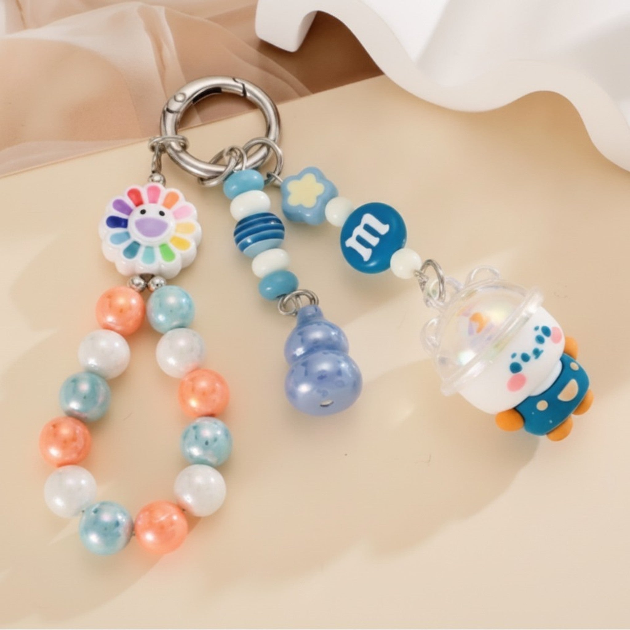 Cute Cartoon Charm Beaded Keychain – apparel accessories (view 2)