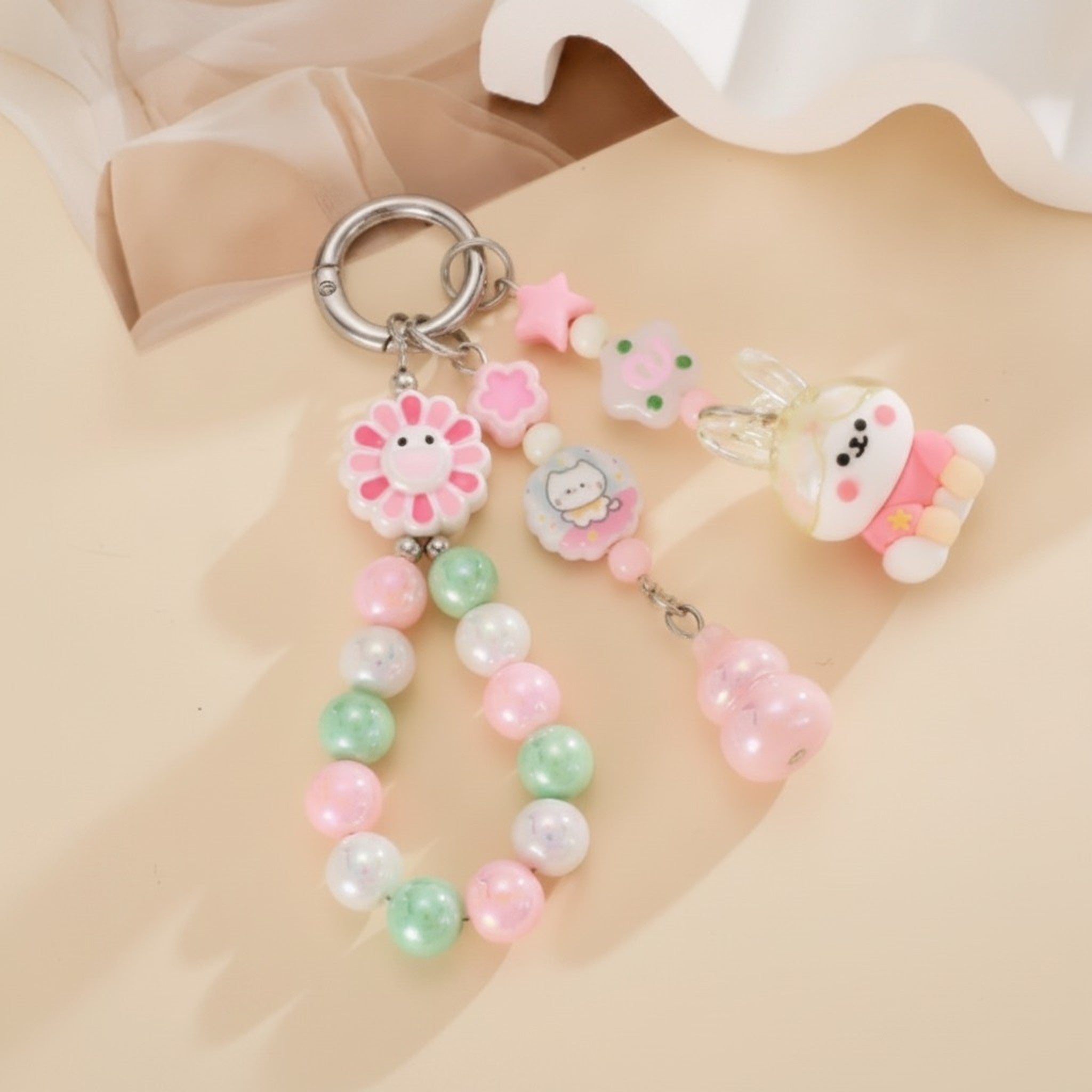 Cute Cartoon Charm Beaded Keychain – apparel accessories (view 3)