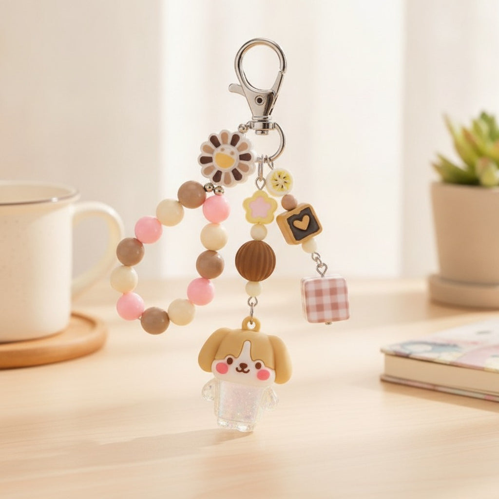 Cute Cartoon Charm Beaded Keychain – apparel accessories (view 5)