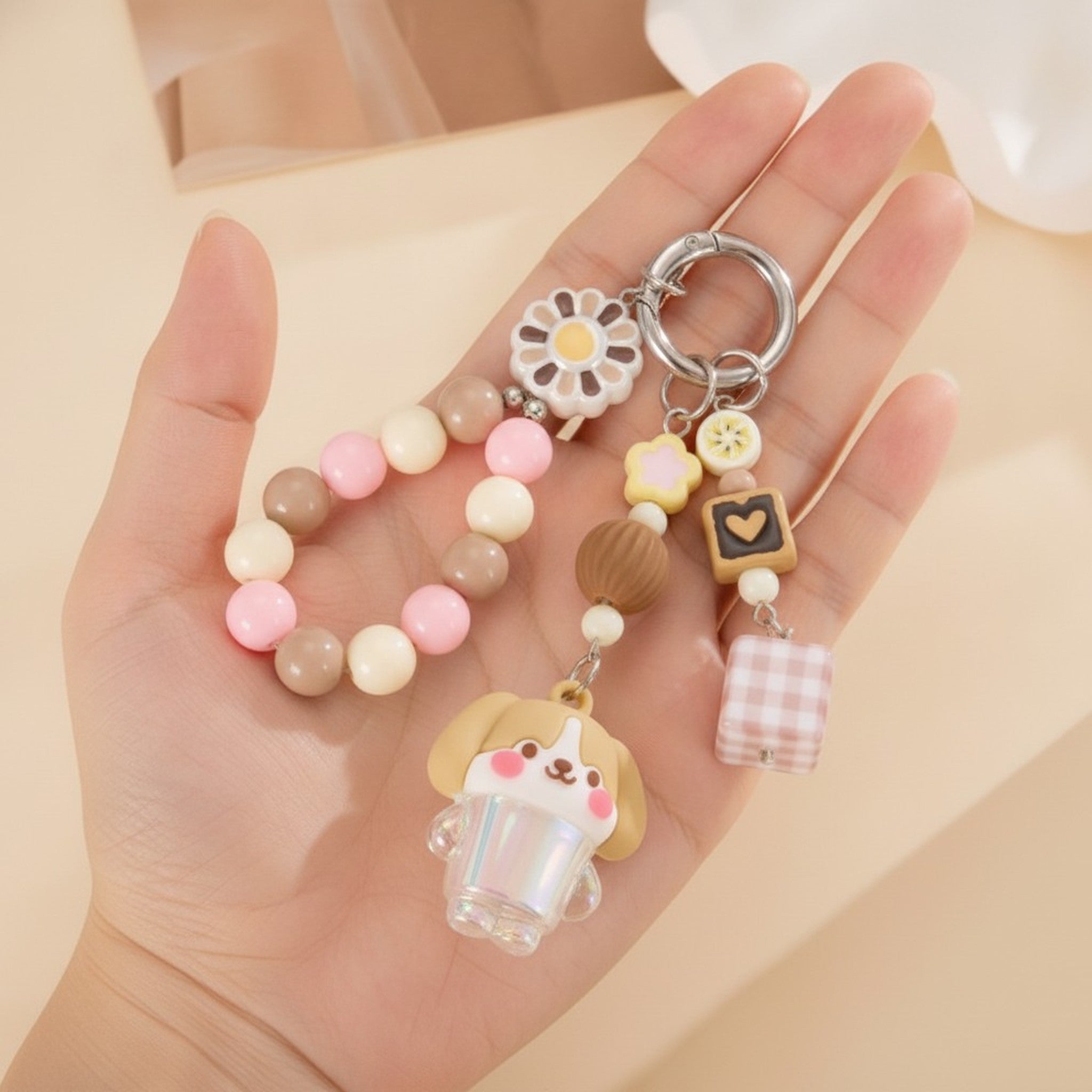 Cute Cartoon Charm Beaded Keychain – apparel accessories (view 6)