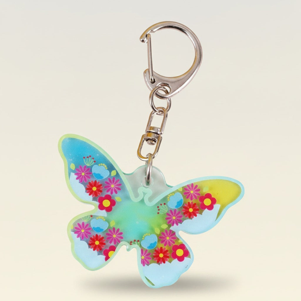 Floral Butterfly Charm Keychain – novelty & toys (view 1)