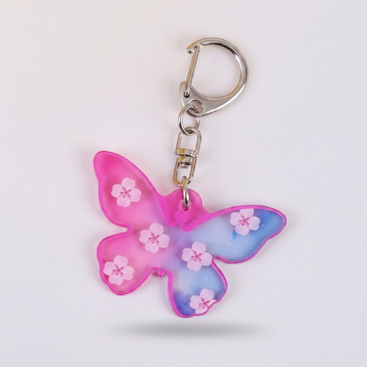 Floral Butterfly Charm Keychain – novelty & toys (view 3)