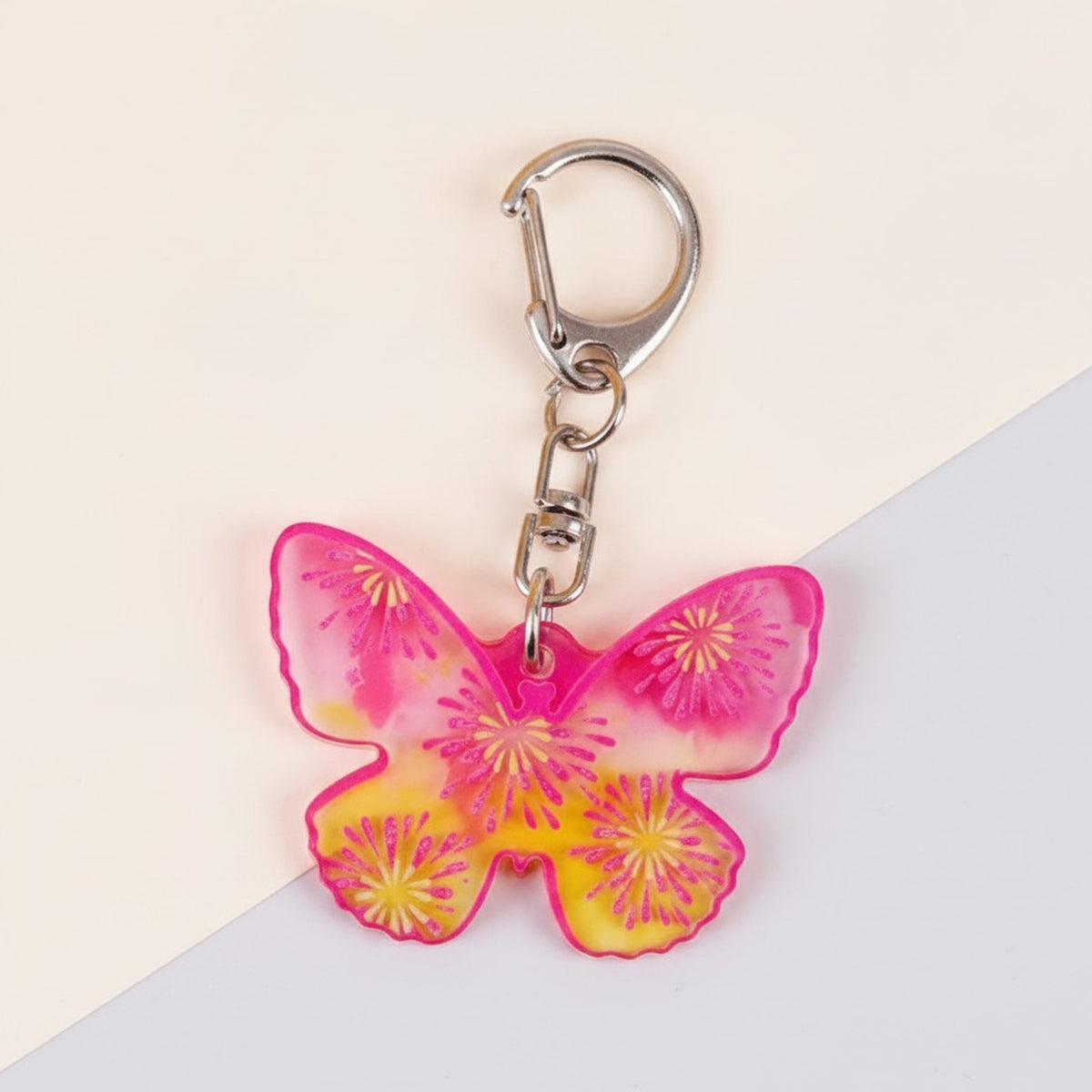 Floral Butterfly Charm Keychain – novelty & toys (view 4)