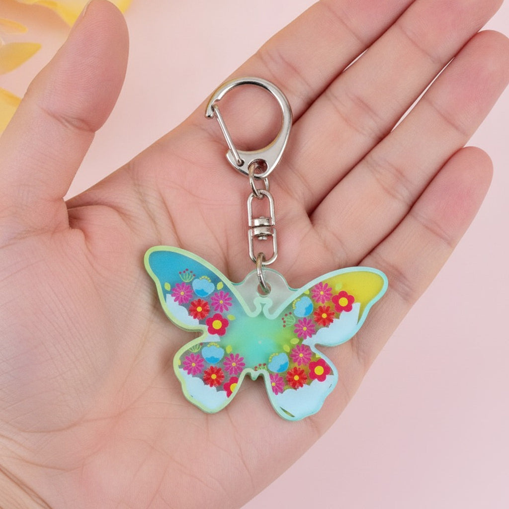 Floral Butterfly Charm Keychain – novelty & toys (view 8)
