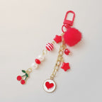 Cute Cherry & Heart Charm Keychain – apparel accessories (view 1)