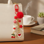 Cute Cherry & Heart Charm Keychain – apparel accessories (view 2)