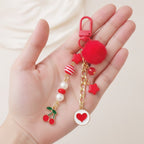 Cute Cherry & Heart Charm Keychain – apparel accessories (view 3)