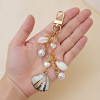 Elegant Seashell Pearl Charm Keychain – jewelry (view 3)