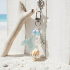 Mermaid Tail Shell Starfish Beaded Keychain Charm – jewelry (view 2)