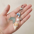 Mermaid Tail Shell Starfish Beaded Keychain Charm – jewelry (view 3)