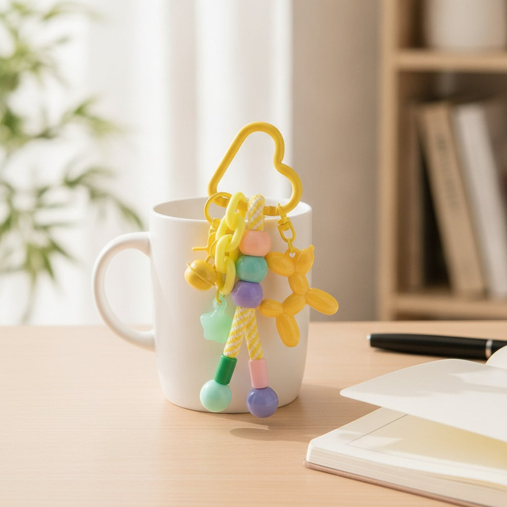 Playful Balloon Dog Beaded Charm Keychain – novelty & toys (view 3)